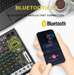 TKLBLS Professional 6-Channel 99DSP Audio Mixer 48V Phantom Power USB Studio Karaoke Bluetooth DJ Console Mixer 6