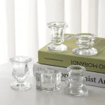 Glass Candle Holder Novelty Nordic Decor Candlestick Romantic Candle Stand Desk Accessories Wedding Centerpieces Ornaments Gifts 4