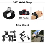 ORBMART for GoPro Accessories Set for Go Pro Hero 13 12 11 10 9 8 7 6 5 4 Black Mount for DJI Insta360 for Sjcam Action Camera 3