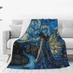 Butterfly Fairy Blanket Printed Throw Blanket Plush Fluffy Flannel Fleece Blanket Soft Throws for Sofa Couch and Bed 5