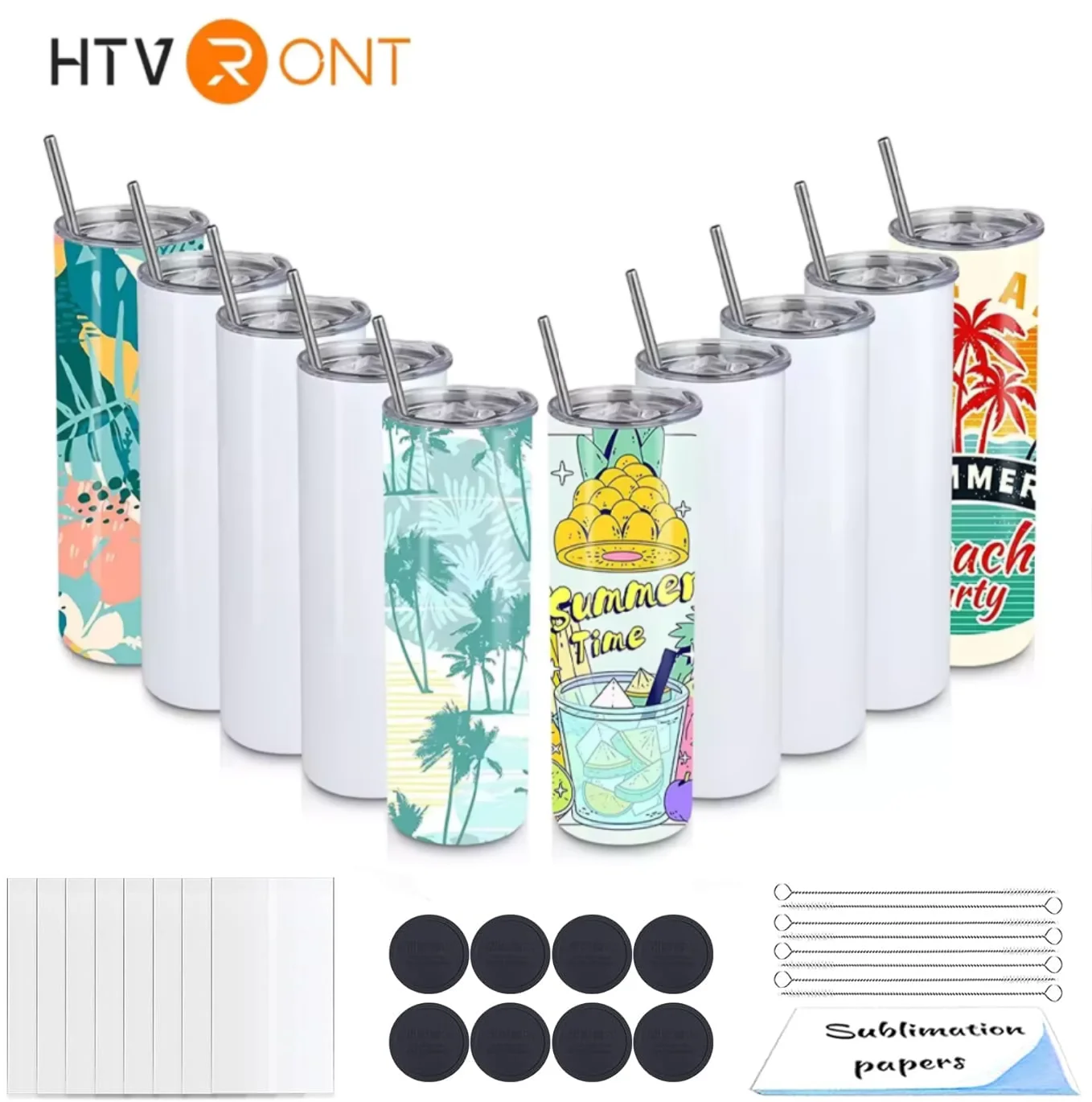 HTVRONT 8 Pack 20 OZ Sublimation Tumbler Blanks Skinny Straight in Bulk, Stainless Steel Insulated Sublimation Tumbler HTVRONT 8 Pack 20 OZ Sublimation Tumbler Blanks Skinny Straight in Bulk, Stainless Steel Insulated Sublimation Tumbler