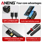 ANENG SL108 96W Smart Soldering Iron, PD/QC Fast Heating, Adjustable Temp 200-450°C, Portable Welding Station 3