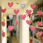 Bow Heart Shaped Curtain Decor Hanging Ornaments Divider String Tassel Curtain Girl Room Living Partiton Beaded Window Valance 3
