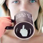 Ceramic Coffee Mug with Vertical Middle Finger Creative Relaxed Friendly Hand Milk Tea Cup New Style Office Mug Drinkware Gift 3
