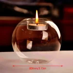 Elegant Round Glass Candle Holders - European Style Centerpiece for Christmas, Halloween & Wedding Parties 4