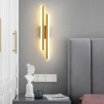 LED Bedroom Wall Lamp Wall Sconces Copper Line Pipe Acrylic Lampshade Indoor Lighting for Living Room Corridor Light Fixture 3