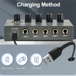 Upgraded Depusheng Ultra Low Noise 4/6/8 Channel Line Mixer Mini Sound Mixer Power Supply DC5V Easy Operation Audios Mixer 5
