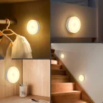 LED Smart Human Body Sensor Night Lamp Emergency Automatic Lighting USB Charging Wireless Magentic Suction Use Night Light 6