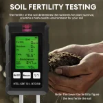 6 in 1 Soil PH Meter Sunlight Ambient Humidity Temp Soil Moisture Tester Nutrient Fertility Detector Garden Soli Analyzer 2