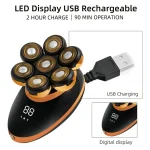 Men 7D Floating Men Electric Shaver Wet Dry Beard Hair Trimmer Electric Razor Rechargeable Bald Head Shaving Machine LCD Display 2