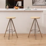 Nordic Modern Bar Stools with Round Seat  Luxury Counter Height Kitchen Island Stools for Home Bar & Restaurant Bar Furniture 5