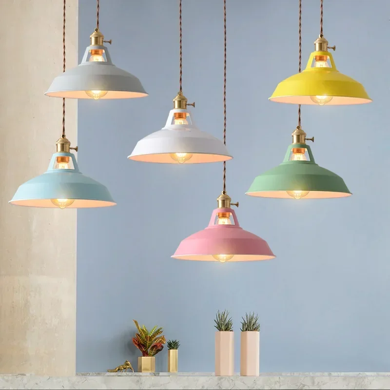 Pendant Lights Retro Industrial Colorful Restaurant Kitchen Home Ceiling Lamps Vintage Hanging Lights Lampshade Decorative Lamps Pendant Lights Retro Industrial Colorful Restaurant Kitchen Home Ceiling Lamps Vintage Hanging Lights Lampshade Decorative Lamps