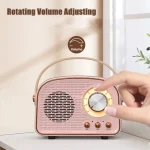 Retro Bluetooth-compatible Speaker Cute Mini Speaker with FM Radio Wireless Speaker with TWS Music Player Hifi Stereo TF USB 4