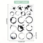 Tea Stains Clear Stamp Coffee Stains Background Spill and Splatter Rubber Stamp for Scrapbook Journal Card Making 4.3 x 6.3 Inch 3