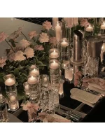 Clear Cylinder Glass Candle Holder Pillar High Borosilicate Glass Candle Holder Vase Wedding Party Decor(Candles Not Included) 3