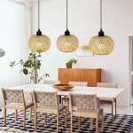 Bamboo Pendant Lamp Natural Rattan Chandeliers E27 Hand-knitting Café Restaurant Living Room Decor Hanging Lamp Indoor 5
