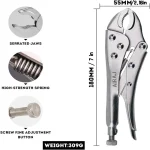 AIRAJ 7 inch Multifunctional Pliers, Locking pliers Carbon Steel Electrician, Anti Slip Maintenance, Durable Manual Tool 6