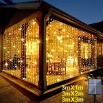 Solar LED Curtain Light Outdoor Garland Solar Fairy String Light Copper Wire Lamps for Garden Yard Wedding Party Holiday Decor 2
