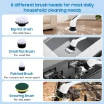 2026 new 9 in 1 Electric Spin Scrubber Cordless Waterproof Cleaning Brush For Tub Tile Floor 6