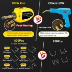 100W Plastic Welding Machine Plastic Welder Gun 200pcs Hot Stapler Bumpers Repair Kit Soldering Iron For Car Bumper Repair Tools 5