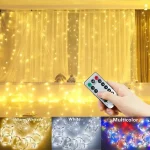 3/4/6m Curtain 100/600LEDString Lights Garland USB Festoon Remote Control Fairy Garland Lights Christmas Decoration Bedroom Home 2
