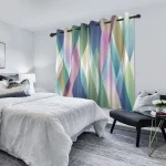 2pcs/set Colourful Gradient Window Curtain Bright Multicolor Blackout  Polyester Fabric Study Bedroom Living Room Decor Curtain 4