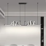 Pendant Light Black LED Chandelier Modern Minimalist Dining Room Lighting Fixture Hanging Lamp Kitchen Living Room Home Decor 4