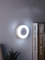 Energy Saving Led Touch Sensor Night Lights USB Rechargeable Magnetic Wall Light Room Aisle Bedroom Round Portable Night Lamp 3