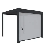 Bioclimatic Aluminum  Pergola 3x3m/10x10ft Manual flip louvered roof with manual roller blinds garden gazebo canopy 4