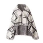 1pc Wearable Blankets Shawl Blanket Flannel Lazy Casual Office Blanket 6