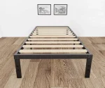 DDPNKL 3500lbs Heavy Duty,14 Inch Steel & Wooden Slat Support Reinforced Platform Bed Frame,Mattress Foundation/Easy Assembly 4