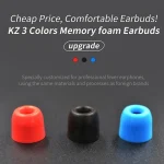 KZ 3Pair(6pcs) Noise Isolating Comfortble Memory Foam Ear Tips Ear Pads Earbuds For In Earphone For KZ Headphones ZSX EDXPro PR3 5