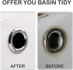 4pcs Basin Sink Round Tidy Trim Chrome Overflow Cover Rings Hole Hollow Ring Replacement Ceramic Pots for Home Bathroom Kitchen 3