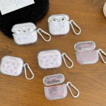 Pink Bow Designed Case For AirPods 4 3 1 2 Gen Earphone Protecitve Case For AirPods Pro2, Pro3,Pro Cover with Keychain Accessory 3