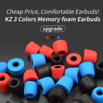 KZ 3Pair(6pcs) Noise Isolating Comfortble Memory Foam Ear Tips Ear Pads Earbuds For In Earphone For KZ Headphones ZSX EDXPro PR3 6