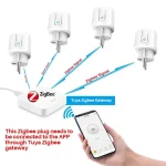 Tuya Zigbee Smart Plug 20A EU Smart Socket With Power Monitoring Timing Function Voice Control Via Alexa Google Home Yandex 4