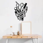 Barbershop Sticker Waterproof Vinyl Wallpaper Home Decor Wall Art Sticker Murals 2