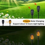 4/6/8/12Pcs Solar Flame Torch Light LED Flickering Outdoor Decoration Powered For Lawn Path Yard Patio Floor Night Lamp 3