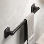 Bathroom Towel Holder White Without Drilling Bathroom Black Towel Rack Towel Bar Self-Adhesive Bathroom Towel Rack Towel Rail 3