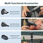 JISULIFE Portable Turbo Handheld Fan, 100 Winds Speeds Adjustable, 9000 mAh Rechargeable Battery, LED Display, Outdoor Camping 6