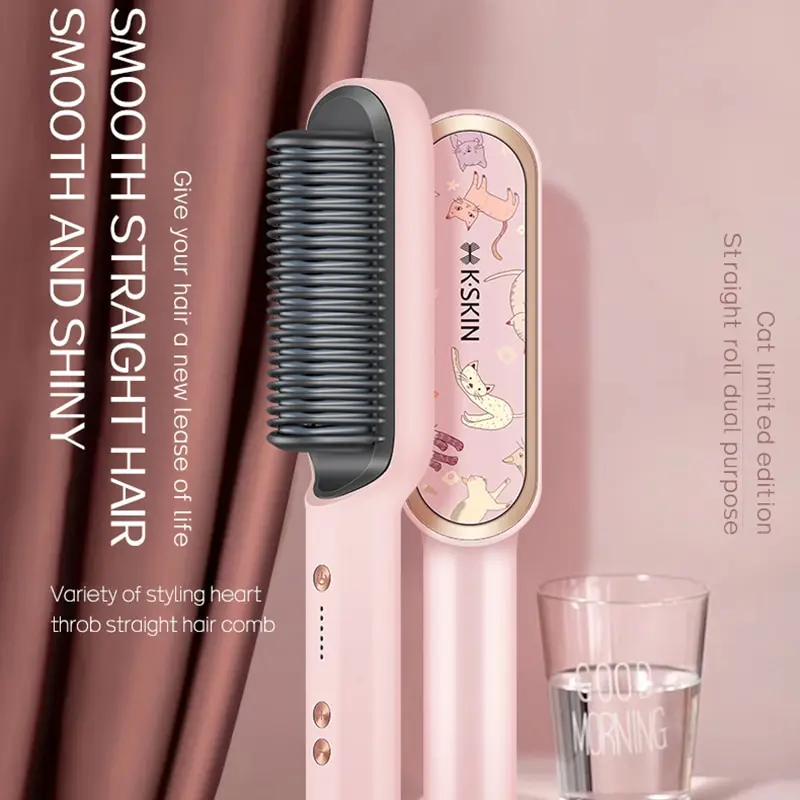 KSKIN Top Selling Hair Straightener 2 in 1 Brush Multifunctional Professional Hair Flat Iron Hair Comb KSKIN Top Selling Hair Straightener 2 in 1 Brush Multifunctional Professional Hair Flat Iron Hair Comb