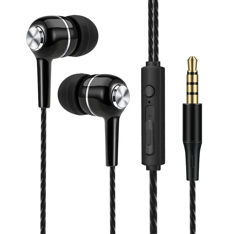 Wired Headphones 3.5mm Sport Earbuds with Bass Phone Earphones Stereo Headset with Mic volume control Music Earphones Wired Headphones 3.5mm Sport Earbuds with Bass Phone Earphones Stereo Headset with Mic volume control Music Earphones