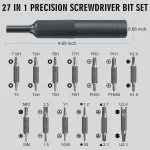 27 in 1 Precision Screwdriver Set  Magnetic Bits Pen Style Manual Repair Tools Kit for Eyeglass Watch PC Jewelers Laptop iPhone 4