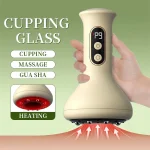 USB Rechargeable Abdominal Massager for Hot Compress and Adjustable Guasha Cupping Intensity Arm and Leg Massage Handheld 4