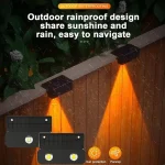 1/2/4PCS Solar Wall Lights Outdoor Waterproof Garden Step Lighting for Yard Fence Stair Pathway Decoration Outside Solar Lights 2