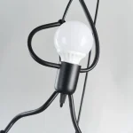 Vintage Iron Little Man Modern Arts Chandelier LED Ceiling Lamp Home Living Room Children Bedroom Decor Black E27 Pendant Lights 5
