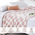 Pink Checkered Throw Blanket – Soft, Cozy & Lightweight, Perfect for Couch, Bed, or Travel (Handmade Gift Idea) 6