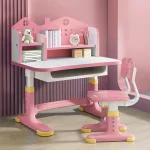 Student Children Table Kids Desk Chair Set Height Adjustable Children School Study Desk with Bookstand and Storage Drawer 2