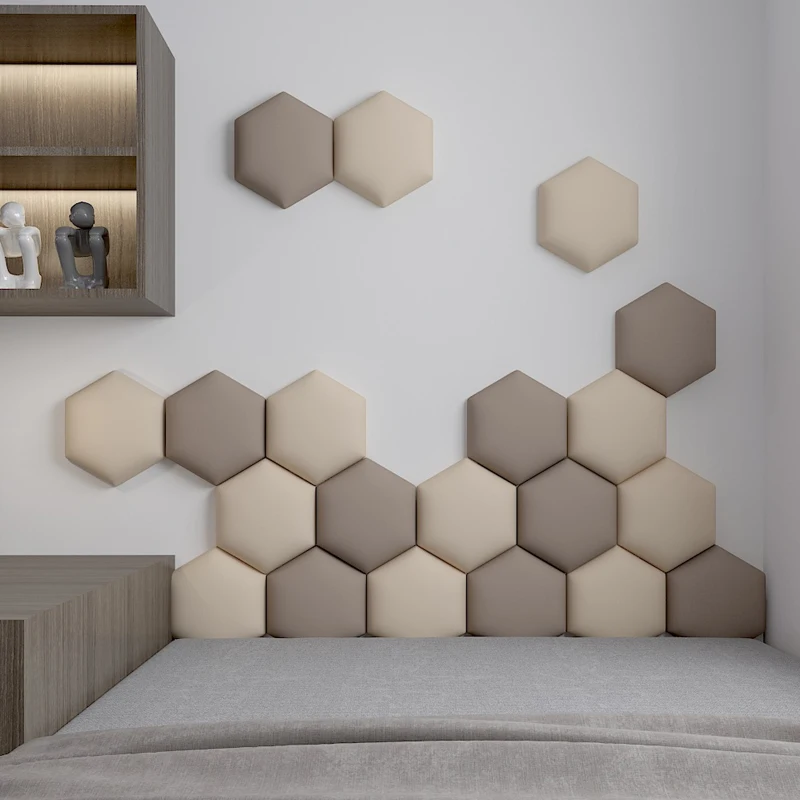 Nordic Kids Room Loft Hexagonal Headboard Soft Bag 3D Wall Sticker Tatami Bed Headboard Self-adhesive Wall Background Wall Decal Nordic Kids Room Loft Hexagonal Headboard Soft Bag 3D Wall Sticker Tatami Bed Headboard Self-adhesive Wall Background Wall Decal