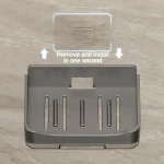Bathroom Soap Holder Free-Punching Wall Mounted Soap Sponge Holder Organizer Double Drainage Soap Dish Bathroom Accessories 5